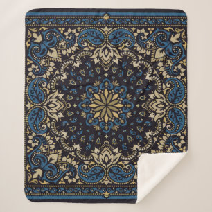 Cobertor Sherpa impressão de ornamento de vintage paisley Bandana