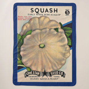 Cobertor Sherpa impressão de squash branco do pacote de sementes d