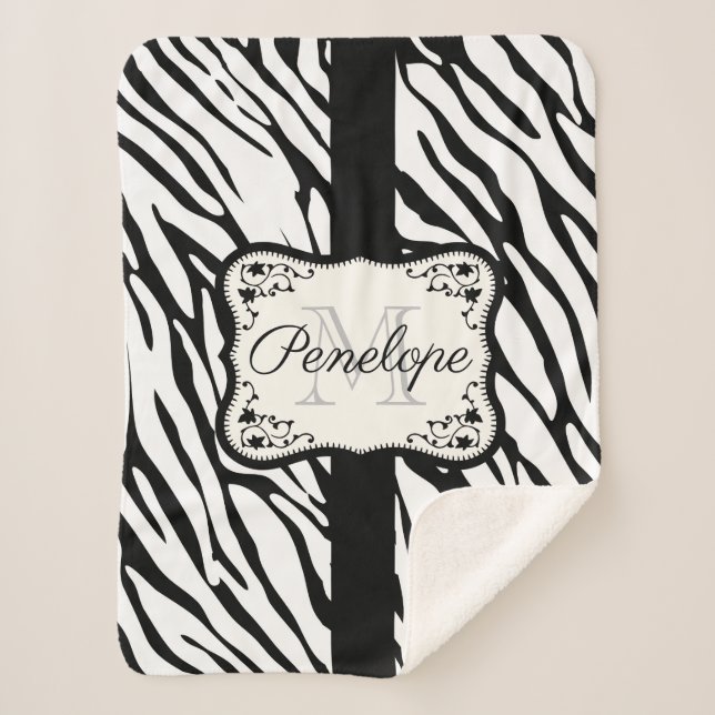 Cobertor Sherpa Impressão de Zebra Cura (Frente)