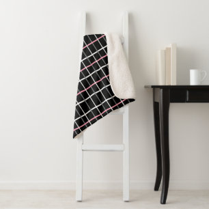 Cobertor Sherpa Impressão do Painel de Janelas em Preto e Branco c