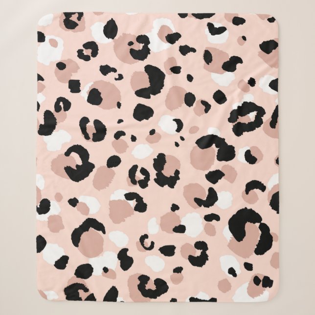 Cobertor Sherpa Impressão em animais-leopardo Abstrato moderno (Frente)