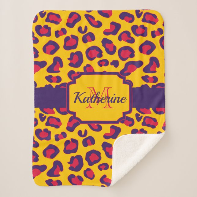 Cobertor Sherpa Impressão Leopardo (Frente)