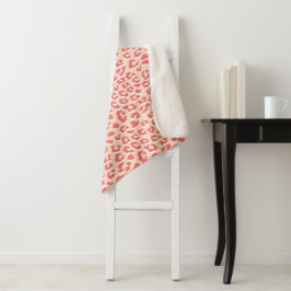 Cobertor Sherpa Impressão Leopardo Branco Coral