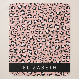 Cobertor Sherpa Impressão Leopardo, Manchas, Leopardo Rosa, Seu No