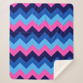 Cobertor Sherpa Impressão Médio de Chevron Azul-Rosa legal Sherpa 