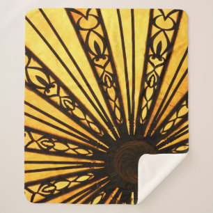 Cobertor Sherpa Impressão radial amarelo e preto