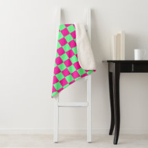 Impressão Xadrez Rosa e Verde