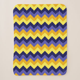 Cobertor Sherpa Impressão Zigzag Dourado Amarelo Pequeno Sherpa B
