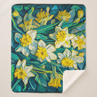 Cobertor Sherpa Impressionista Daffodils