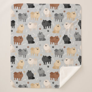 Cobertor Sherpa Impressões-pântanos da Pomerânia e Ossos-Cães Sher