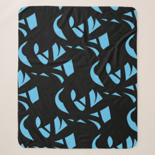 Cobertor Sherpa Incrível Arte Moderna Azul / Preto