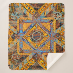 Cobertor Sherpa Indiano Floral Paisley: Medalhão Étnico.