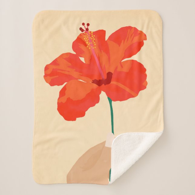 Cobertor Sherpa Infecção por Hibiscus (Frente)