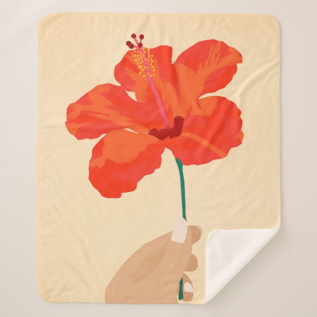 Cobertor Sherpa Infecção por Hibiscus (Frente)