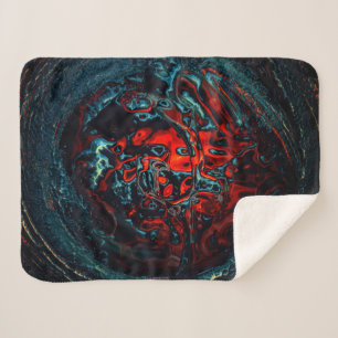 Cobertor Sherpa Inferno Oceânico Brilho Vermelho