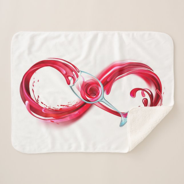 Cobertor Sherpa Infinidade com vinho tinto (Frente (Horizontal))