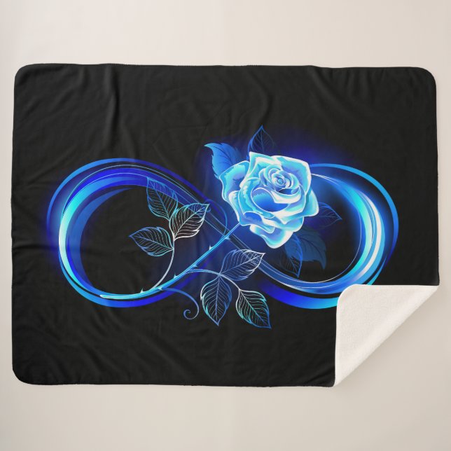 Cobertor Sherpa Infinito brilhante com rosa azul (Frente (Horizontal))