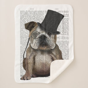 Cobertor Sherpa Inglês Bulldog, Formal Hound e Hat