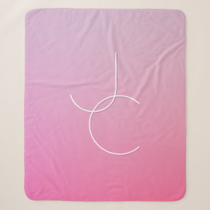 Cobertor Sherpa Iniciais Sobrepostas Modernas 2 Pink Ombre