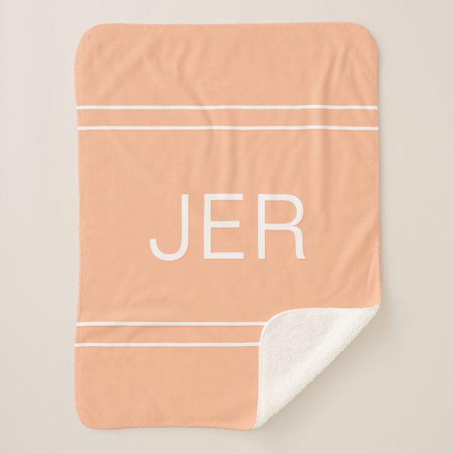 Cobertor Sherpa Inicial clássica personalizada com monograma moder (Frente)