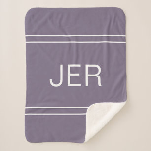 Cobertor Sherpa Inicial Moderno Personalizado Tendência Roxa