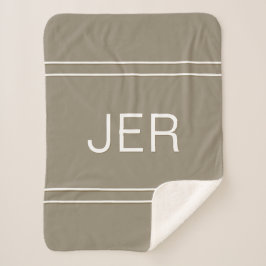 Cobertor Sherpa Iniciales Personalizadas Modernas em Marrom Mocha