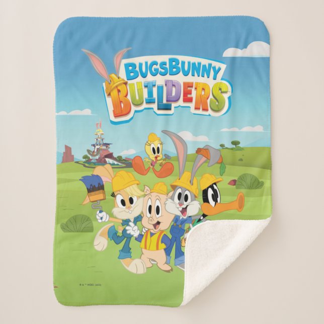 Cobertor Sherpa INSETOS BUNNY BUILDERS™| Grupo Looney Builders (Frente)