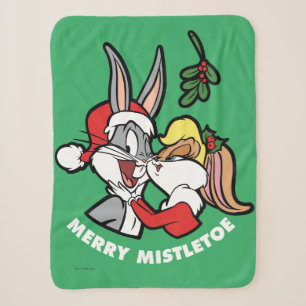 Cobertor Sherpa INSETOS BUNNY™ & Lola "Feliz Mistletoe"