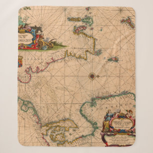 Cobertor Sherpa Inspirado em Mapa Antigo