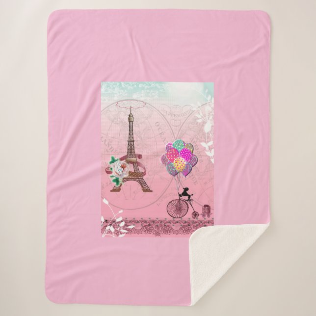 Cobertor Sherpa Inspirado em Paris (Frente)