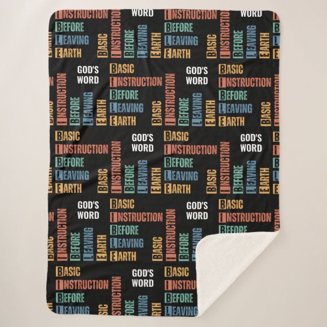 Cobertor Sherpa Instrução básica de bíblia antes de deixar a Terra (Frente)