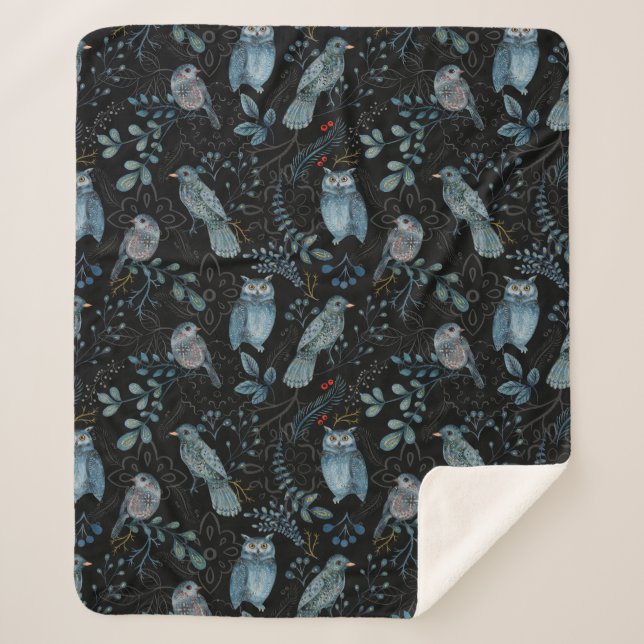 Cobertor Sherpa Intricate  floral and paisley  pattern  (Frente)