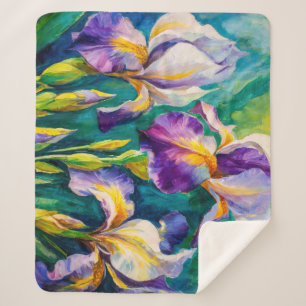 Cobertor Sherpa Iris Floral