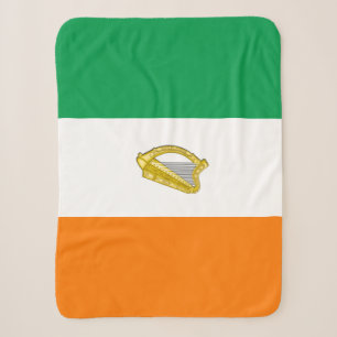 Cobertor Sherpa Irish Flag Blanket, harp, patriotic, Irlanda