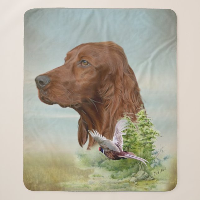 Cobertor Sherpa Irish Setter (Frente)