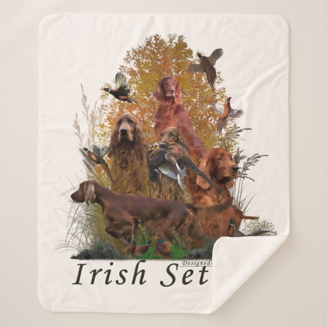 Cobertor Sherpa Irish Setter Poster Fleece Blanket (Frente)