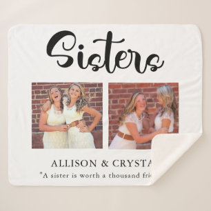 Cobertor Sherpa Irmãs Calliografia 2 Dotação de Colagem de Fotos