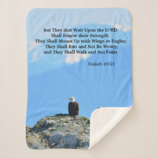 Cobertor Sherpa Isaiah 40:31 Escritura de Águia Sherpa Blanket