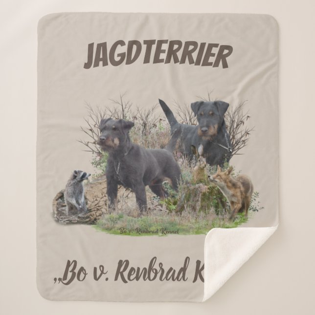 Cobertor Sherpa Jagdterrier, Bo v. Renbrad Kennel.'' Sticker Pape (Frente)
