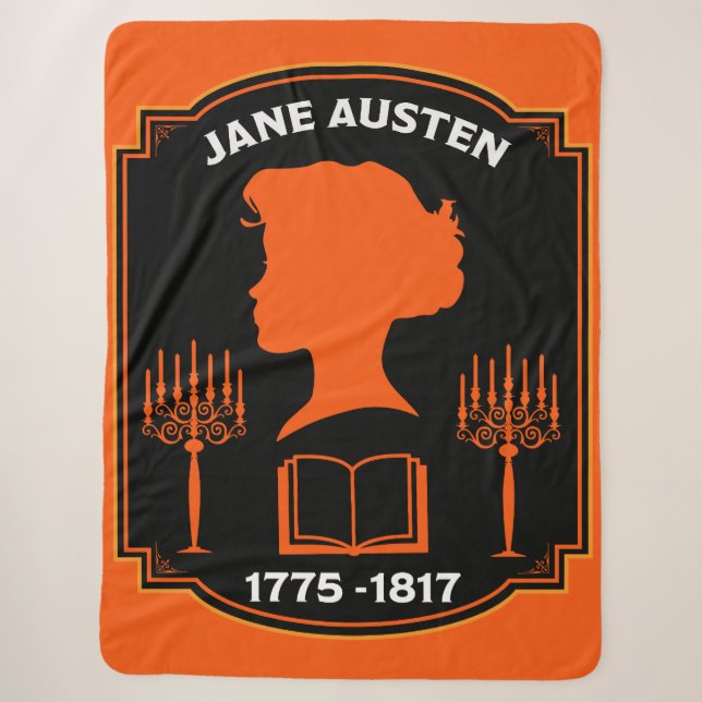 Cobertor Sherpa Jane Austen English Novelist (Frente)