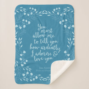Cobertor Sherpa Jane Austen Orgulho e Preconceito do Amor Floral