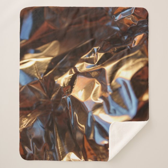 Cobertor Sherpa Jaqueta de couro preto e azul (Frente)