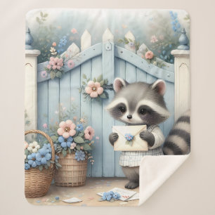 Cobertor Sherpa Jardim de Cartas do Mapache Pastel