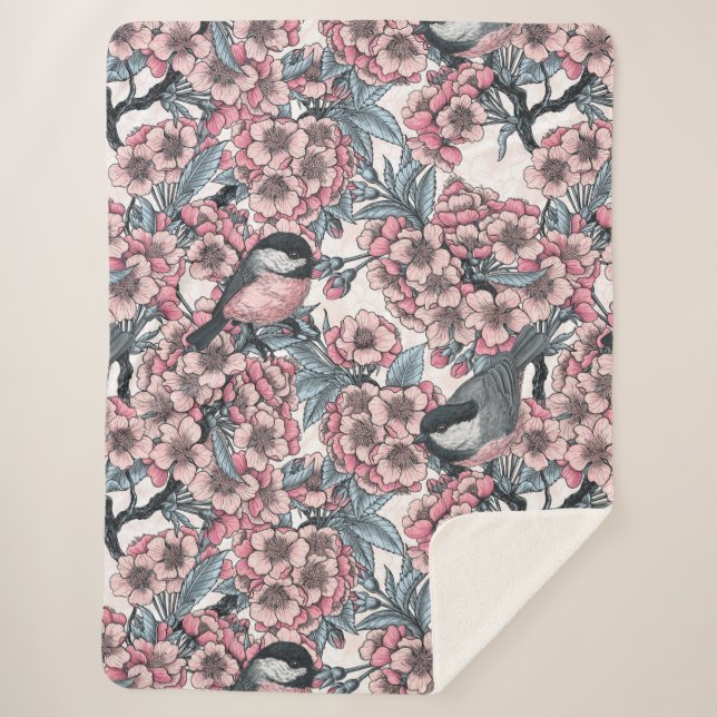 Cobertor Sherpa Jardim de Cherry (Frente)