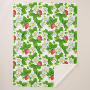 Cobertor Sherpa Jardim de morango