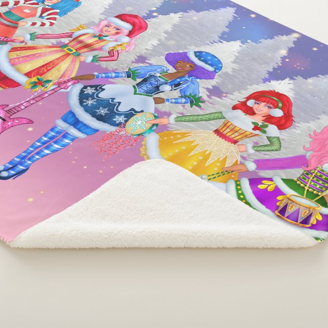 Cobertor Sherpa Jem and the Holograms Christmas Sherpa blanket (3/4)