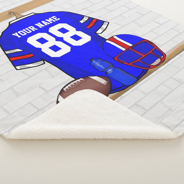 Cobertor Sherpa Jérsei Vermelho Branco Azul Personalizado (3/4)