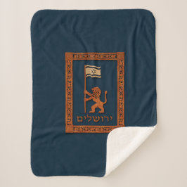 Cobertor Sherpa Jerusalem Day Lion com Bandeira