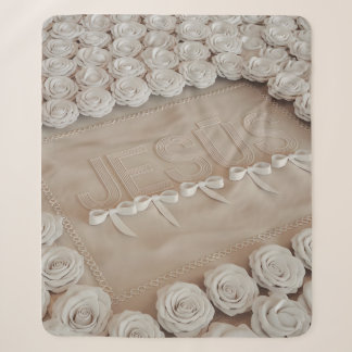 Cobertor Sherpa JESÚS Fleece & Sherpa Blanket - Rosas brancas e