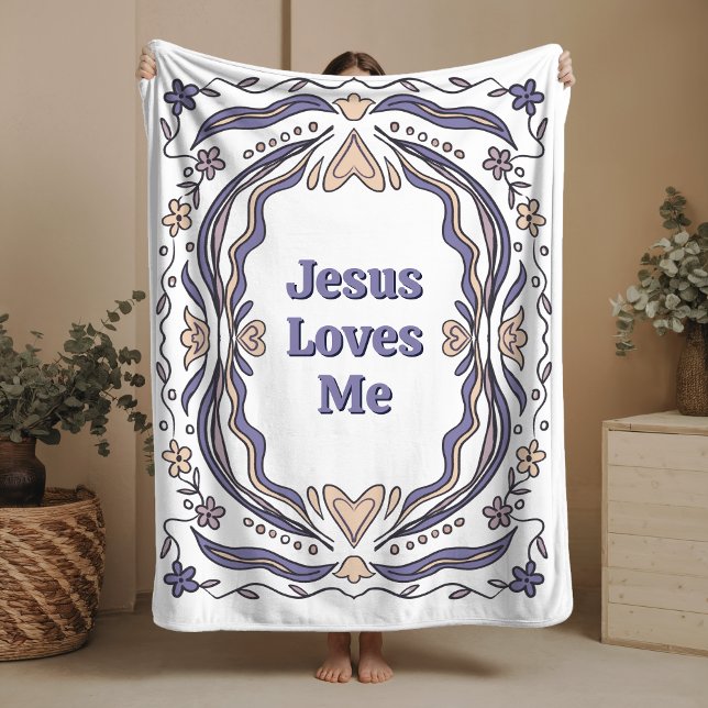 Cobertor Sherpa Jesus Me Ama Presente Cristão (Criador carregado)